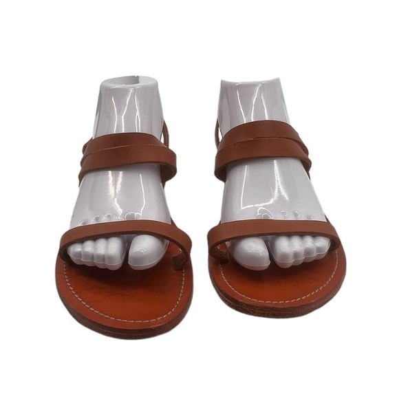 Everlane Brown Adjustable Strap Flat Strappy Leather Sandals Size 8 Women’s - Picture 3 of 10